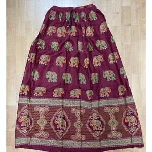 Hippie Boho Elephant Elastic Waist Women’s One Size Festival Skirt